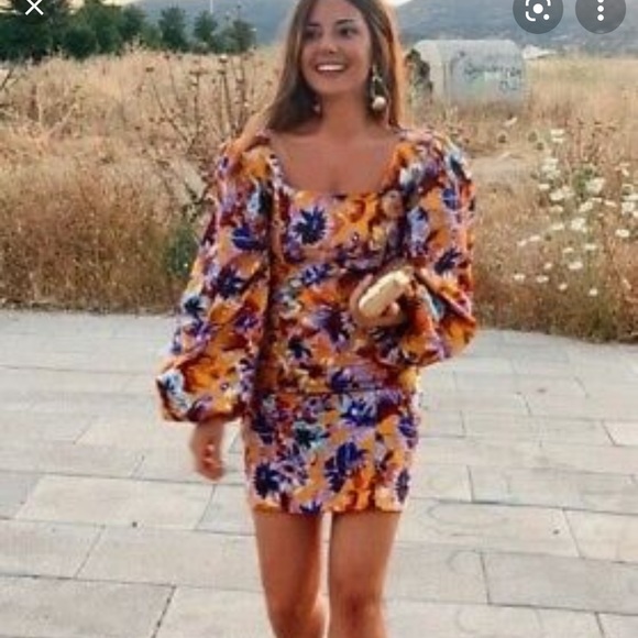 Zara | Dresses | Zara Floral Puff 